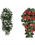 Kunstpflanze Geranien-Hnger, Hhe 120 cm, rot