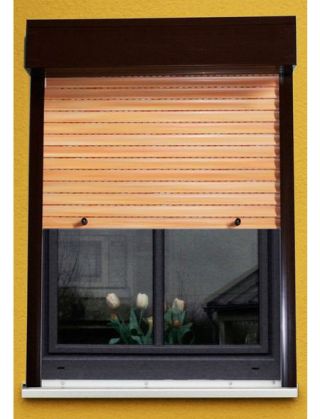 Kunststoff Vorbau-Rollladen Festma, BxH:160 x150 cm, holzfarben-braun